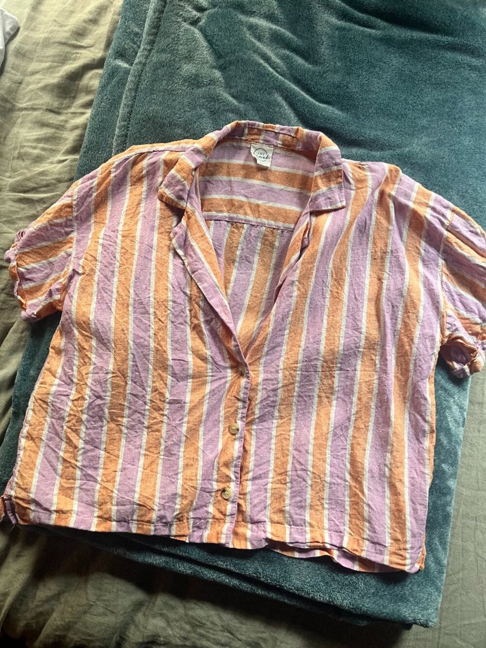 Loft Beach Striped Linen Shirt | XXL